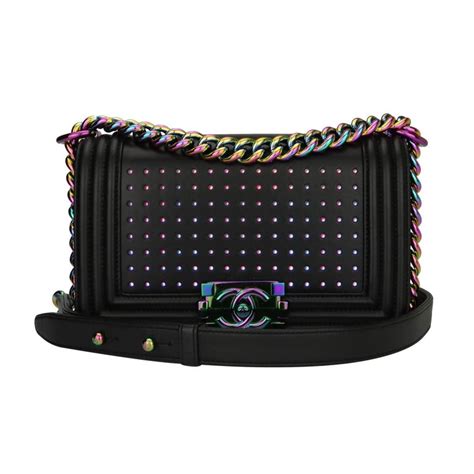 chanel small rainbow boy chanel flap bag|chanel black boyfriend bag.